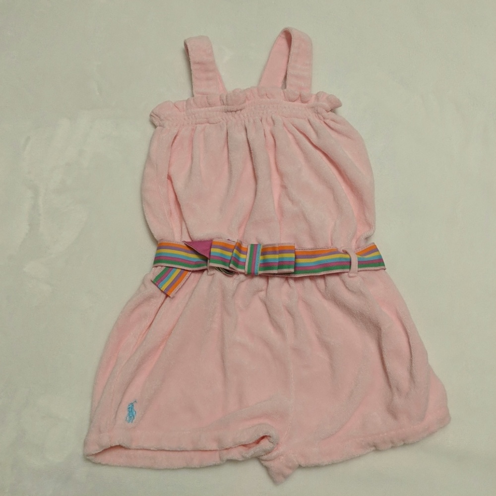 Ralph Lauren pink terry belted romper ☀️ 9mos